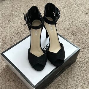 Nine West Black Ankle Strap Heels